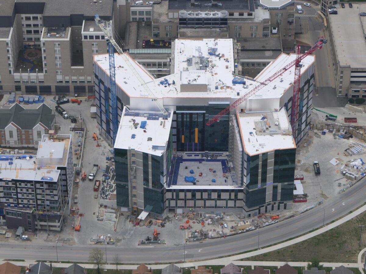 Aerial photo of hospital job site